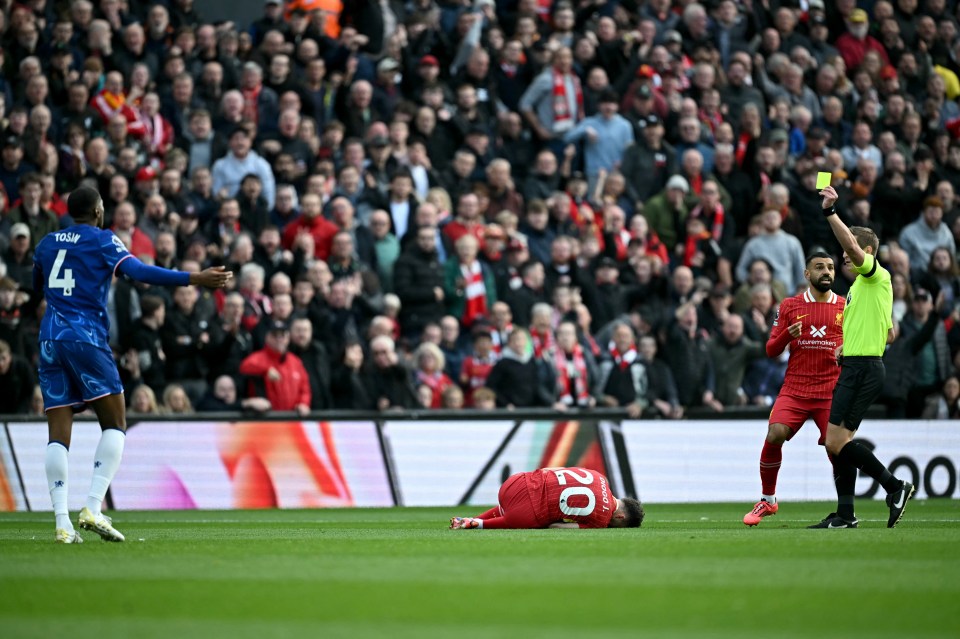 Adarabioyo was shown a yellow card after he brought down Jota