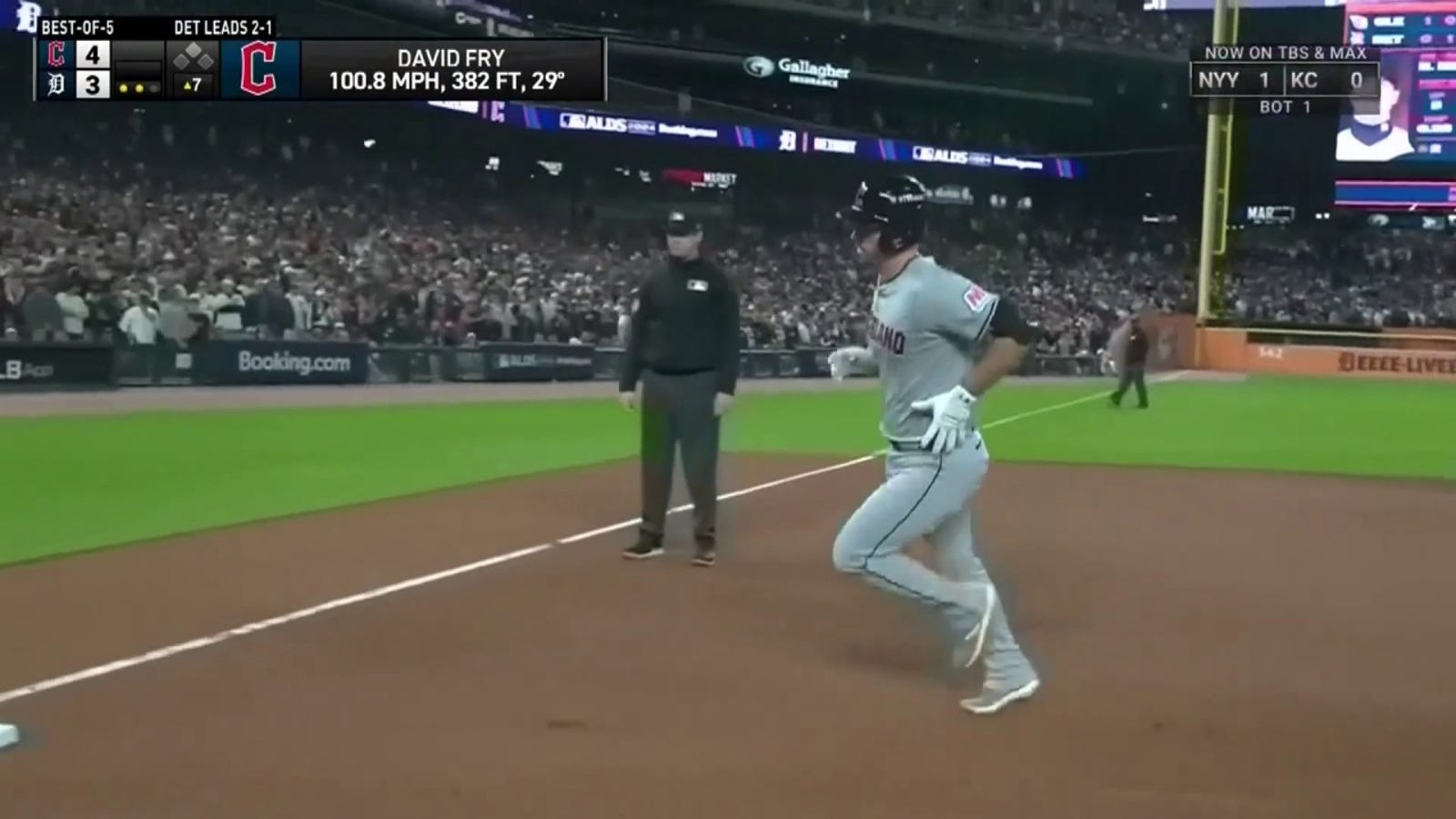 David Fry smacks a go-ahead two-run homer to help Guardians defeat Tigers, 5-4, in ALDS