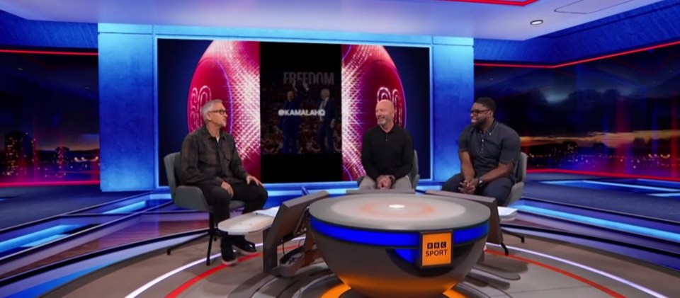 Lineker was joined by Shearer and Richards on Saturday night's edition of MOTD