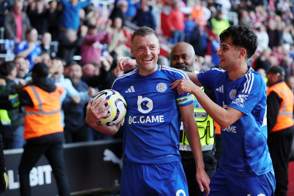 Jamie Vardy netted a landmark goal for Leicester against Southampton