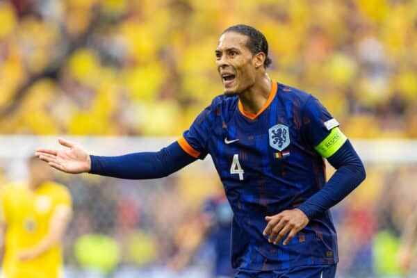 MUNICH, GERMANY - Tuesday, July 2, 2024: Netherlands' captain Virgil van Dijk during the UEFA Euro 2024 Round of 16 match between Romania and the Netherlands at the Allianz Arena. (Photo by David Rawcliffe/Propaganda)