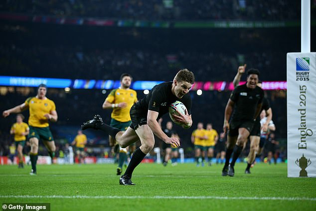 Barrett's try at Twickenham in 2015 helped New Zealand win back-to-back World Cups