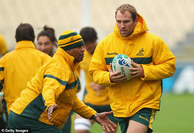 The former Wallabies skipper (right) played 75 Test matches for the Wallabies, with 22 as captain