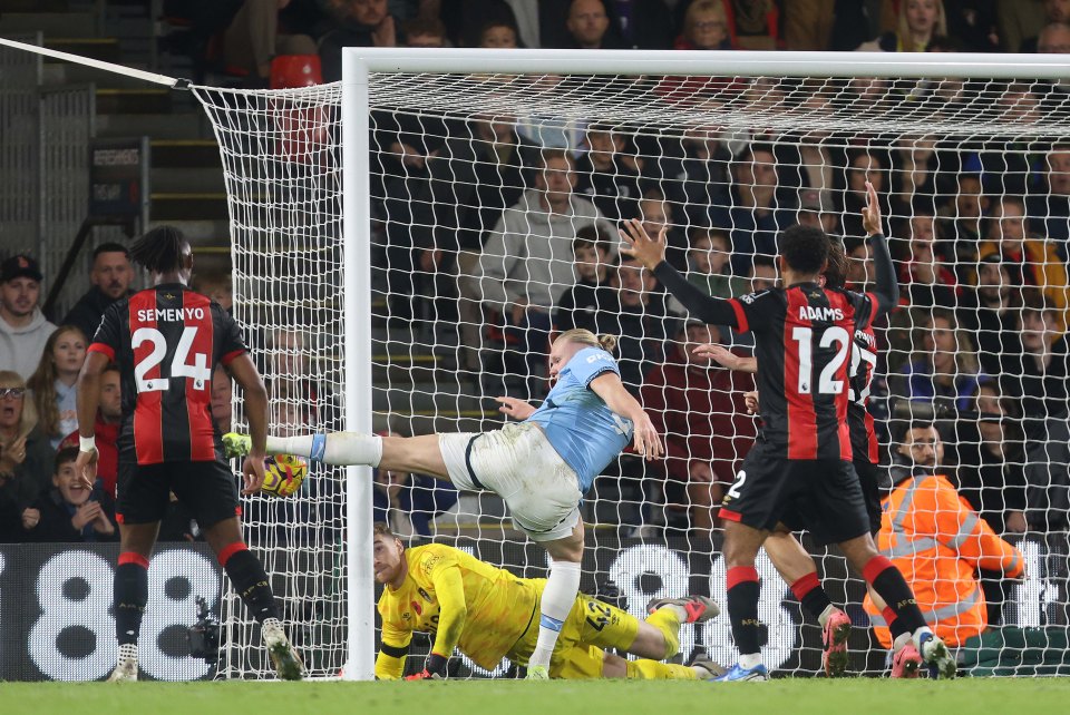 Erling Haaland missed a golden chance in stoppage-time to equalise. City have now lost their last two, having suffered a defeat in the Carabao Cup to Tottenham midweek