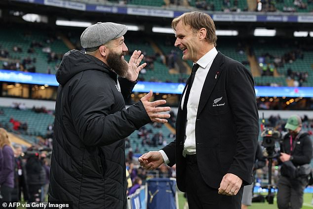 Harlequins star Joe Marler called the ritual 'ridiculous' but later apologised for his comments and was pictured with All Blacks head coach Scott Robertson