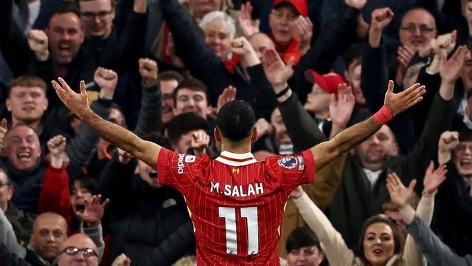 Salah has seven goals this season with Liverpool flying high so far