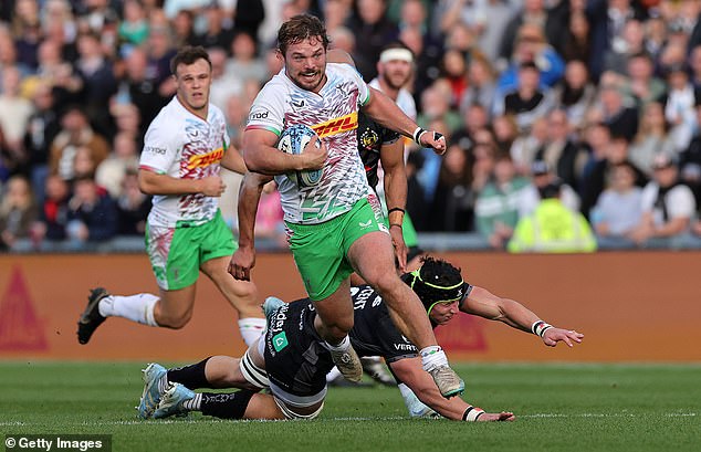 Harlequins could be facing a large exodus of players next year, with Will Evans (centre) being linked with a move to France