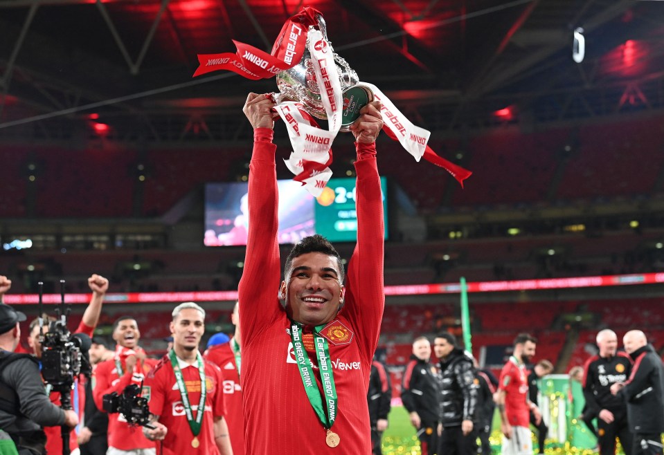 Casemiro helped Man United win the League Cup in his first season, then the FA Cup in the second