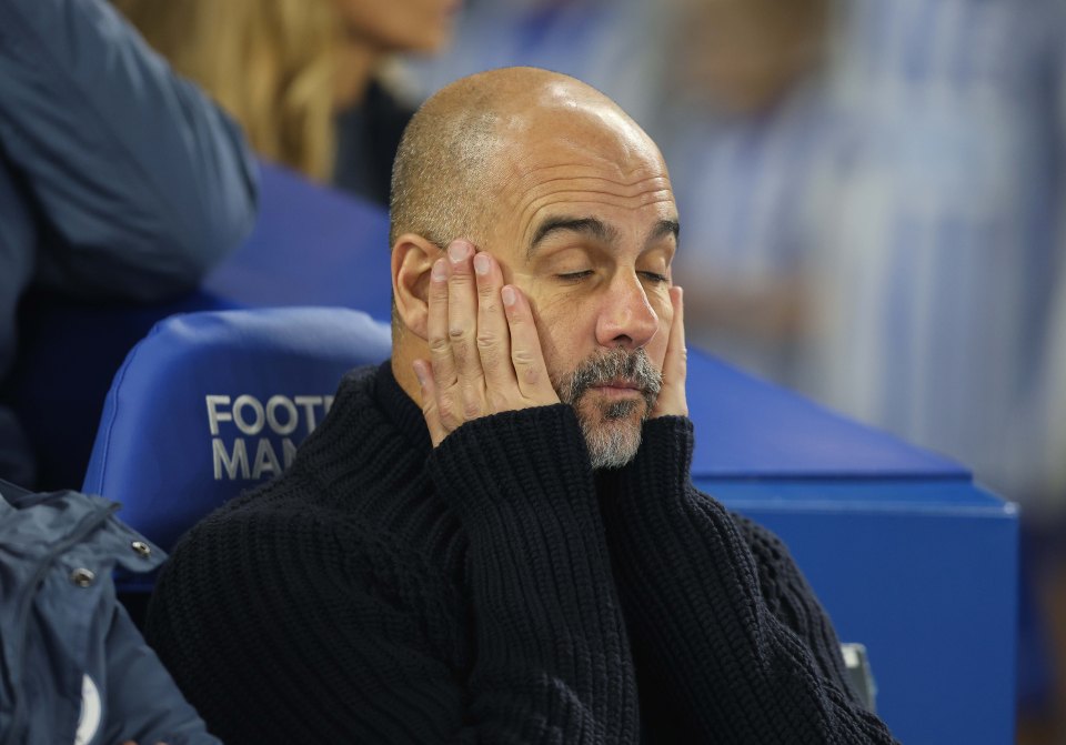 Guardiola has lost four-straight games for the first time in his managerial career