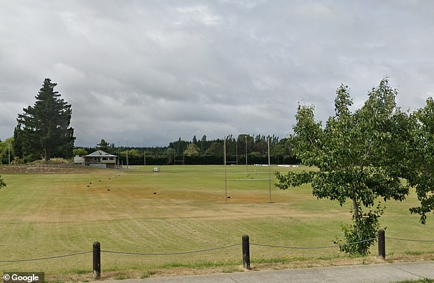 Wilson was preparing to take the field at the Woodend Rugby Club in North Canterbury (pictured) when tragedy struck