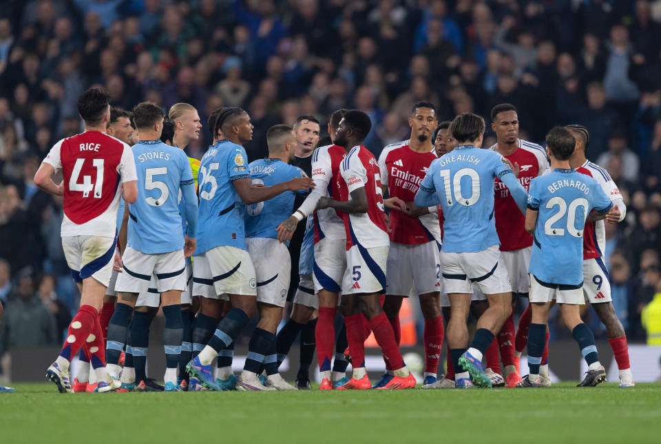 The clash between City and Arsenal was fiercely contested