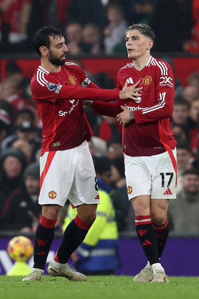 Bruno Fernandes was quick to celebrate after Garnacho's heroics