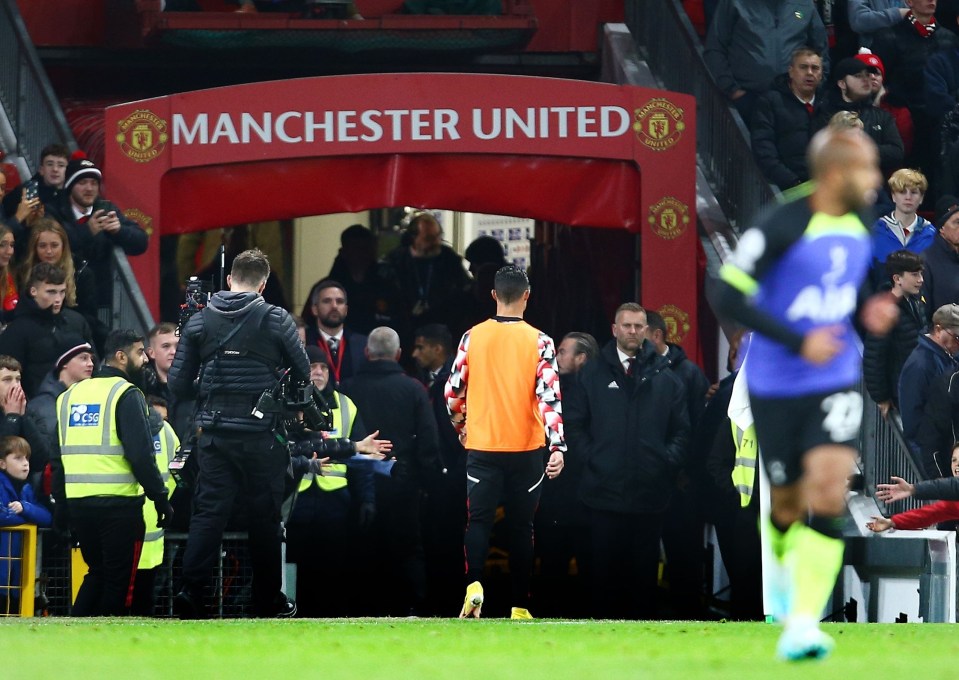 Ronaldo stormed down the tunnel in the closing stages of the 2-0 win over Spurs