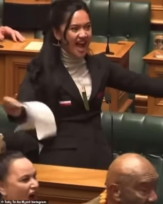 Hauraki Waikato MP Hana-Rawhiti Maipi-Clarke led a Haka while New Zealand's parliament was in session last week