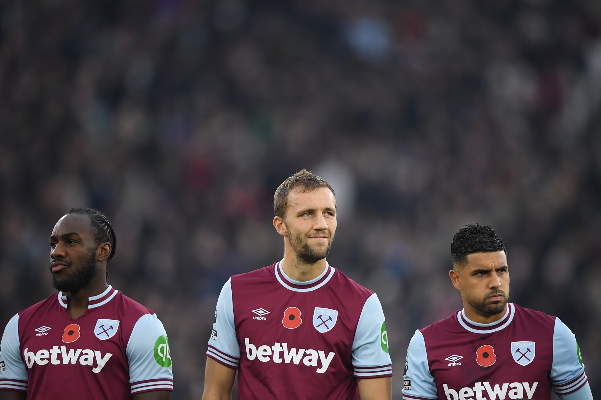 West Ham striker Antonio with teammates