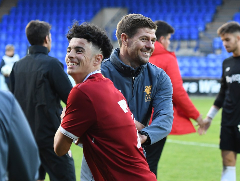 The midfielder starred under Gerrard for Liverpool's under-18s side