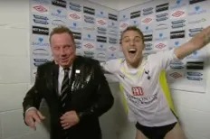 Bentley iconically celebrated after pouring ice over manager Redknapp