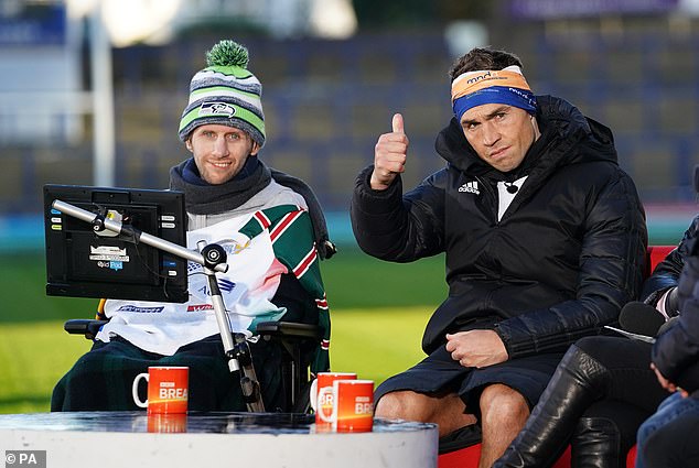 Sinfield says Rob Burrow (left) will be in his thoughts throughout the challenge as sets off on Sunday for his fifth annual fundraiser for motor neurone disease causes