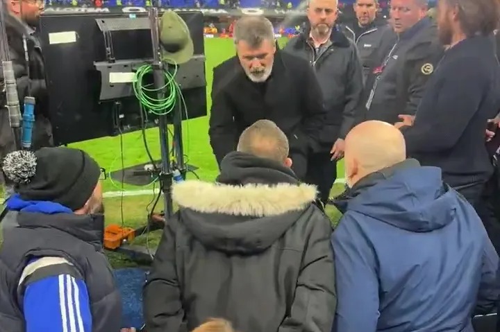 Keane confronted an Ipswich supporter following the 1-1 draw with Man United