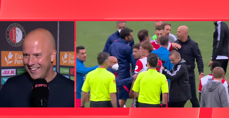 Slot was welcomed to the big time with a huge shove from a terrifyingly angry Simeone