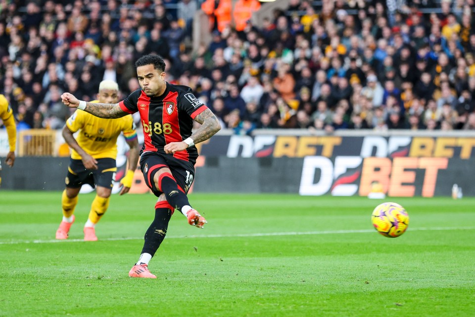 Kluivert fired in a hat-trick of penalties at Molineux on Saturday afternoon