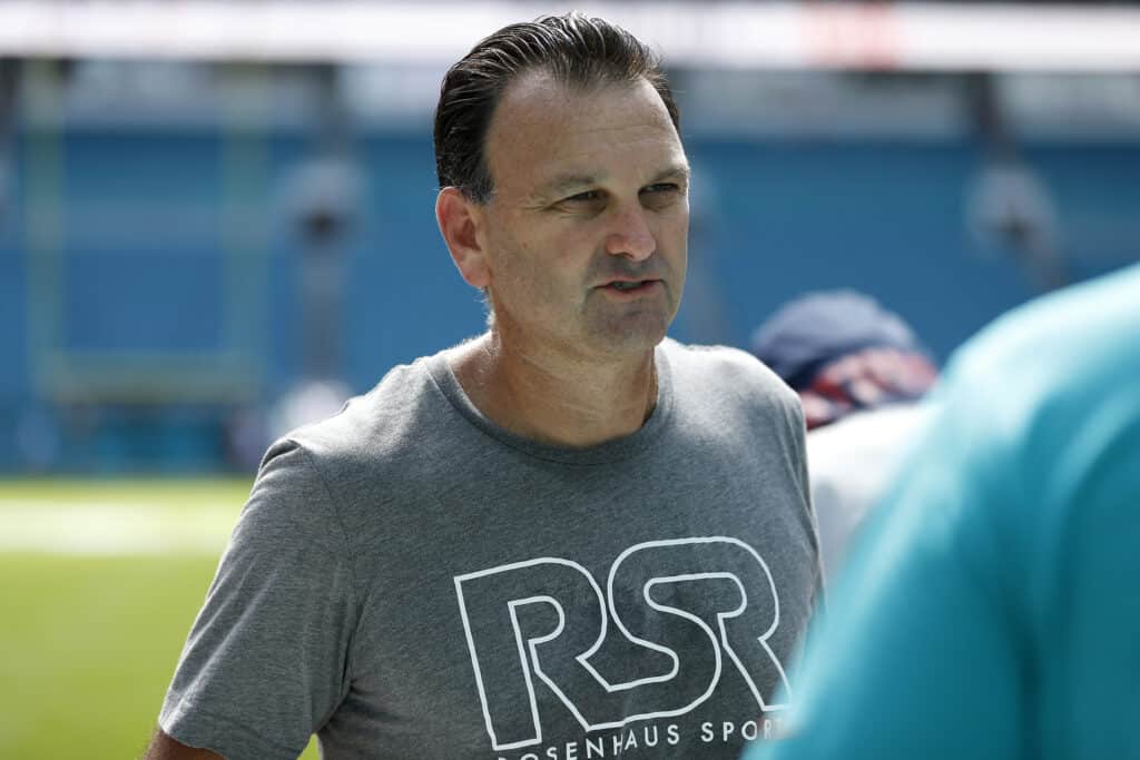 MIAMI, FLORIDA - SEPTEMBER 15: Agent Drew Rosenhaus looks on prior to the game between the New England Patriots and the Miami Dolphins at Hard Rock Stadium on September 15, 2019 in Miami, Florida