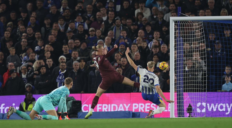 Haaland opened the scoring for Manchester City against Brighton