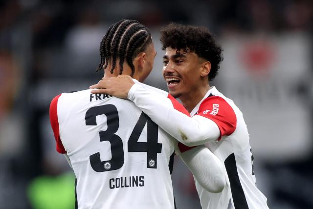 Eintracht Frankfurt teammates Nnamdi Collins and Nathaniel Brown.