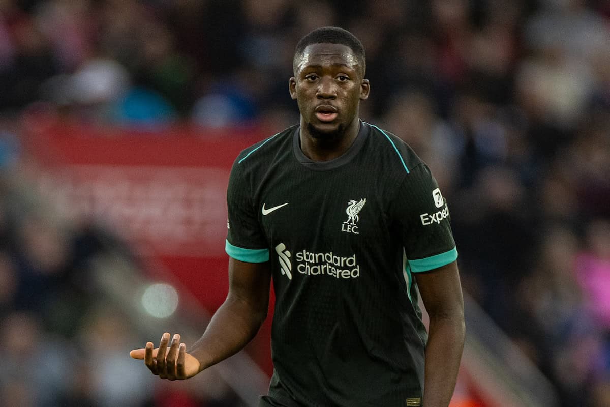 SOUTHAMPTON, ENGLAND - Sunday, November 24, 2024: Liverpool's Ibrahima Konaté during the FA Premier League match between Southampton FC and Liverpool FC at St Mary's Stadium. (Photo by David Rawcliffe/Propaganda)