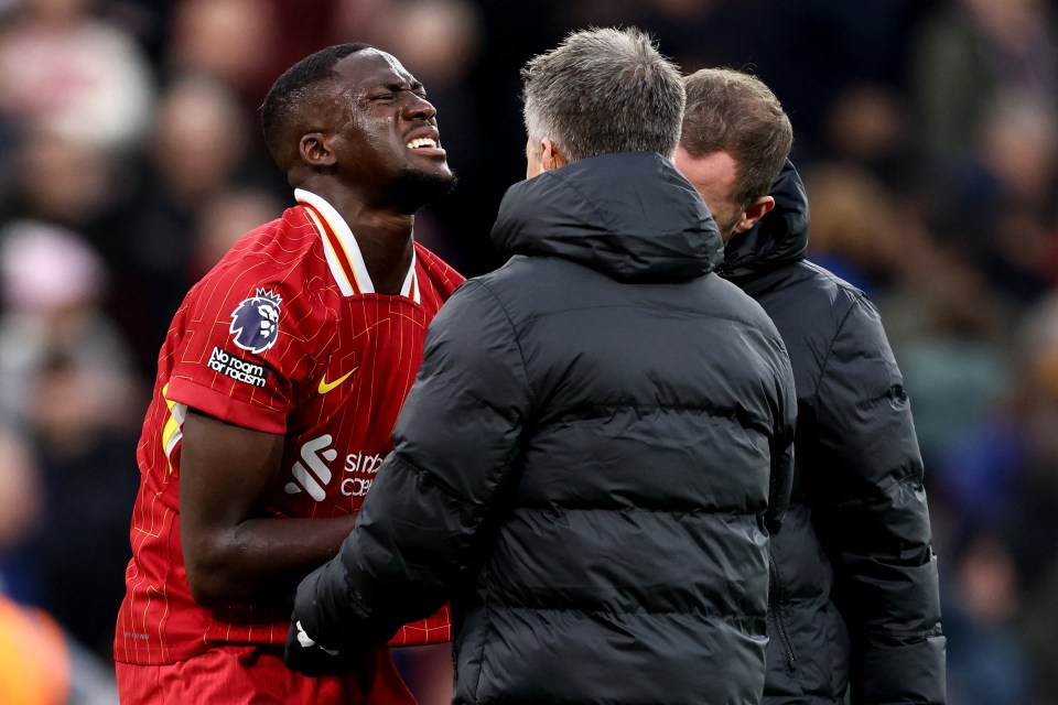 Konate was the last player to leave the field of play at half time