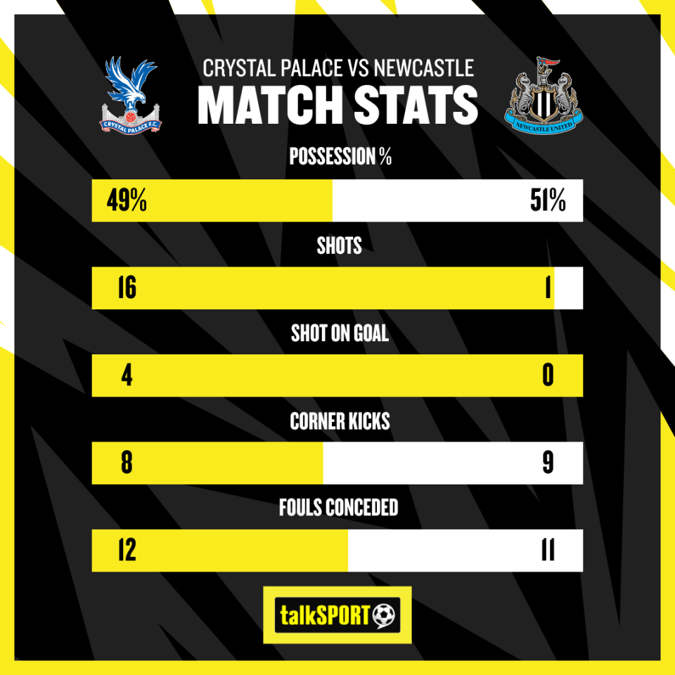 Palace dominated the attacking chances, but just weren't clinical enough