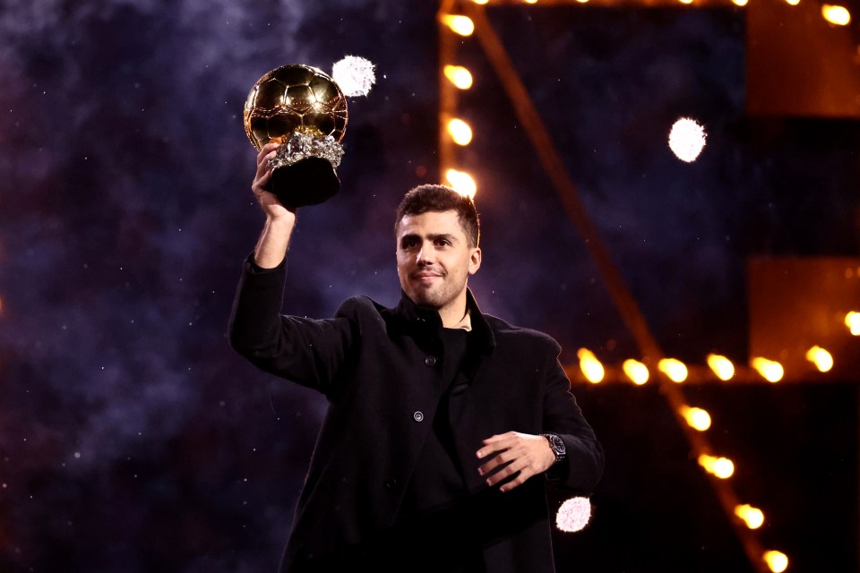 Rodri was presented with his Ballon d'Or trophy before the match against Spurs