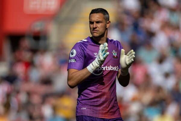 SOUTHAMPTON, ENGLAND - Sunday, May 28, 2023: Southampton's goalkeeper Alex McCarthy during the FA Premier League match between Southampton FC and Liverpool FC at St Mary's Stadium. The game ended in a 4-4 draw. (Pic by David Rawcliffe/Propaganda)