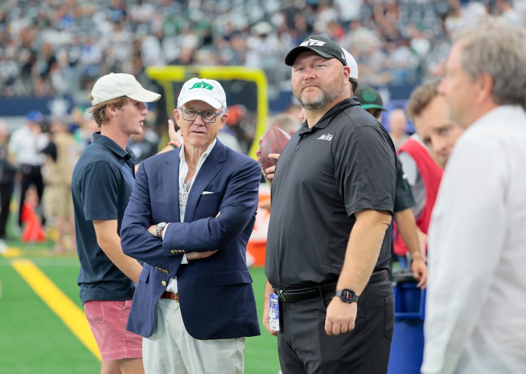 Jets owner Woody Johnson (left) fired GM Joe Douglas (right) during the bye.