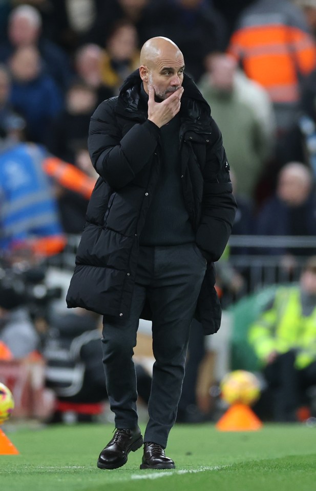 Guardiola has lost four consecutive league games for the first time in his career