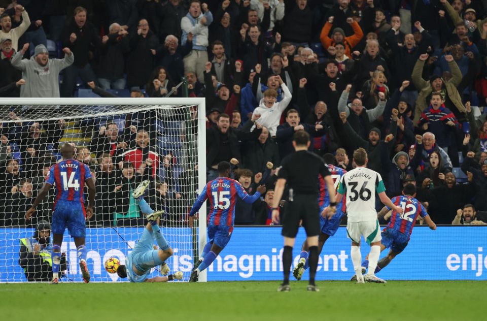 Newcastle conceded in the final seconds against Palace