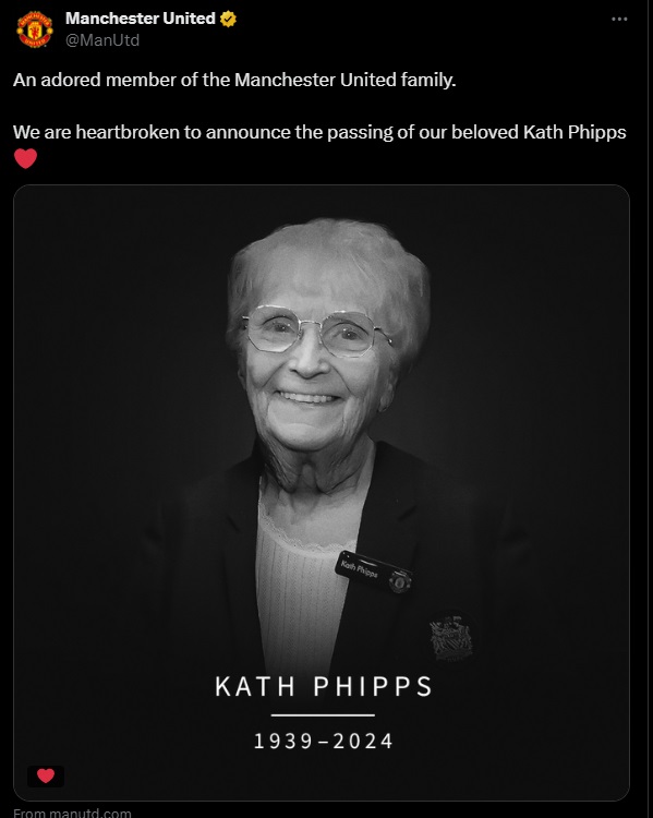 United posted a heartfelt tribute to Phipps