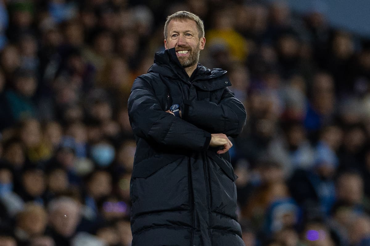 MANCHESTER, ENGLAND - Sunday, January 8, 2023: Chelsea's manager Graham Potter during the FA Cup 3rd Round match between Manchester City FC and Chelsea FC at the City of Manchester Stadium. (Pic by David Rawcliffe/Propaganda)