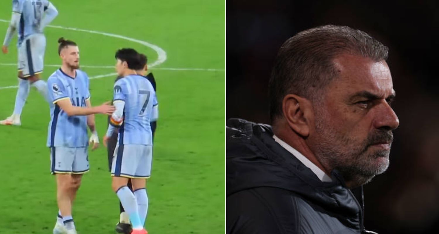 Collage of Heung-min Son and Ange Postecoglou