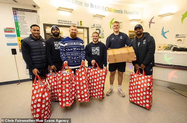 Bristol Bears stars handed out the gifts as part of the club's Community Day ahead of Christmas