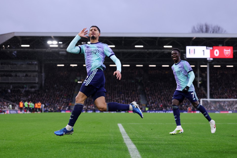 Saliba's second-half strike rescued a point for the Gunners at Craven Cottage