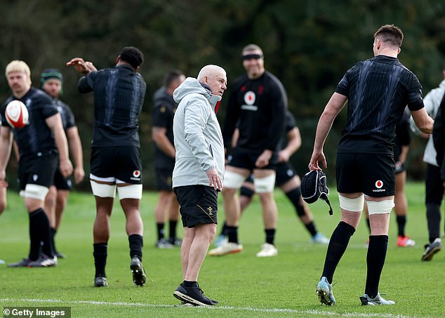 Gatland pictured on Saturday during a Wales team training session in Vale of Glamorgan