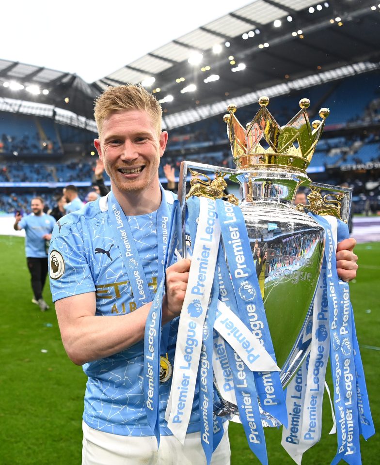 De Bruyne has won six Premier League titles during his time at the Etihad Stadium