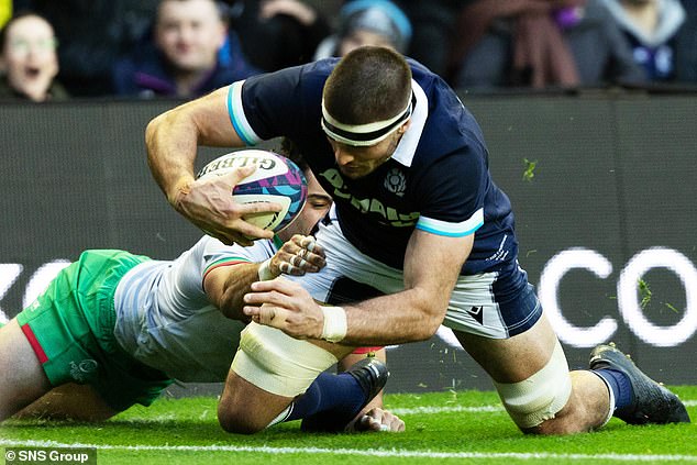 Josh Bayliss scores in Scotland's emphatic rout of Portugal in Edinburgh