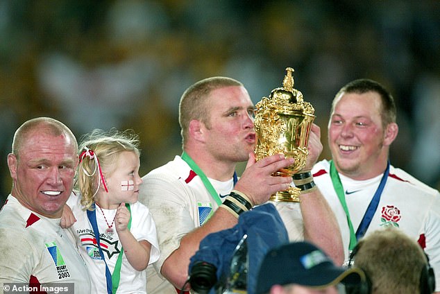 The bonds between England's glory boys of 2003 have been left to gather dust and rust (pictured: Phil Vickery, centre, with Steve Thompson, right, and Neil Back, left)