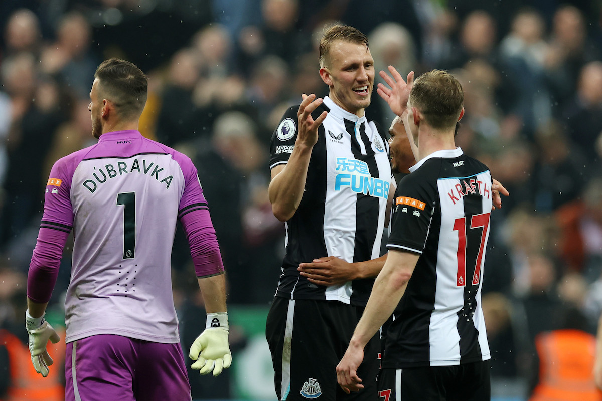 Emil Krafth in action for Newcastle