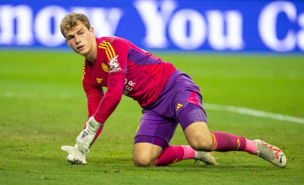 SINGAPORE - Sunday, July 30, 2023: Leicester City's goalkeeper Mads Hermansen during a pre-season friendly match between Liverpool FC and Leicester City FC at the Singapore National Stadium. (Pic by David Rawcliffe/Propaganda)