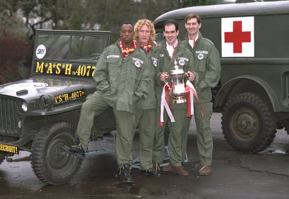 Parlour (second left) got up to plenty of antics during his Arsenal days