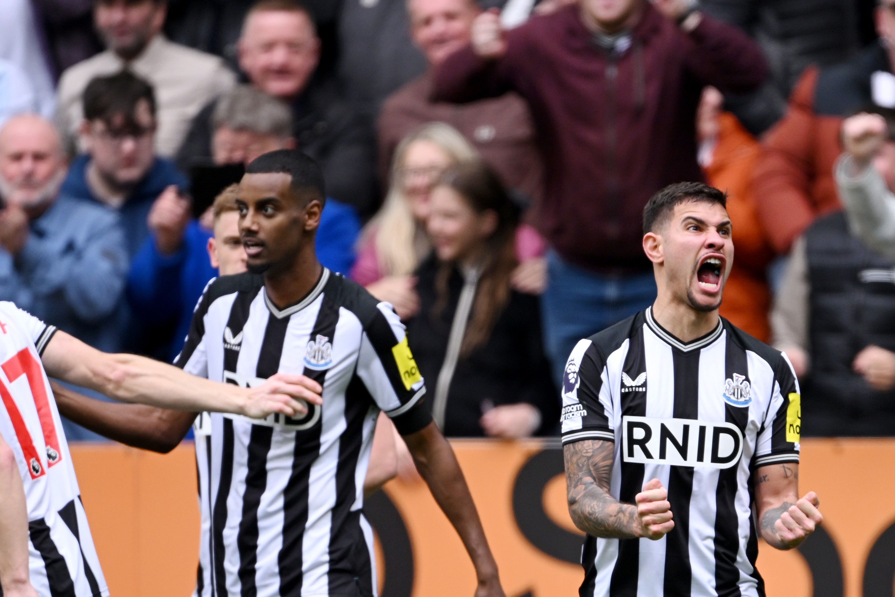 Bruno Guimaraes of Newcastle United celebrates