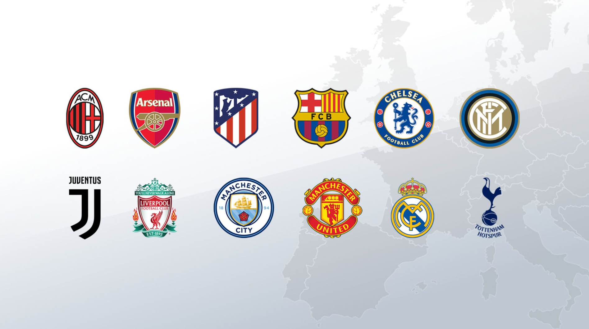 Club badges of European Super League